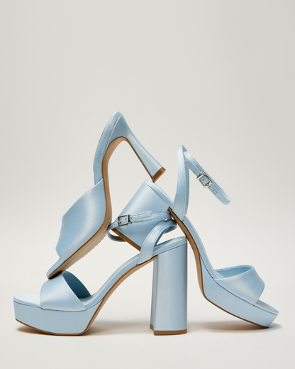 Vince Camuto Pendry Platform Sandal Light Blue Satin