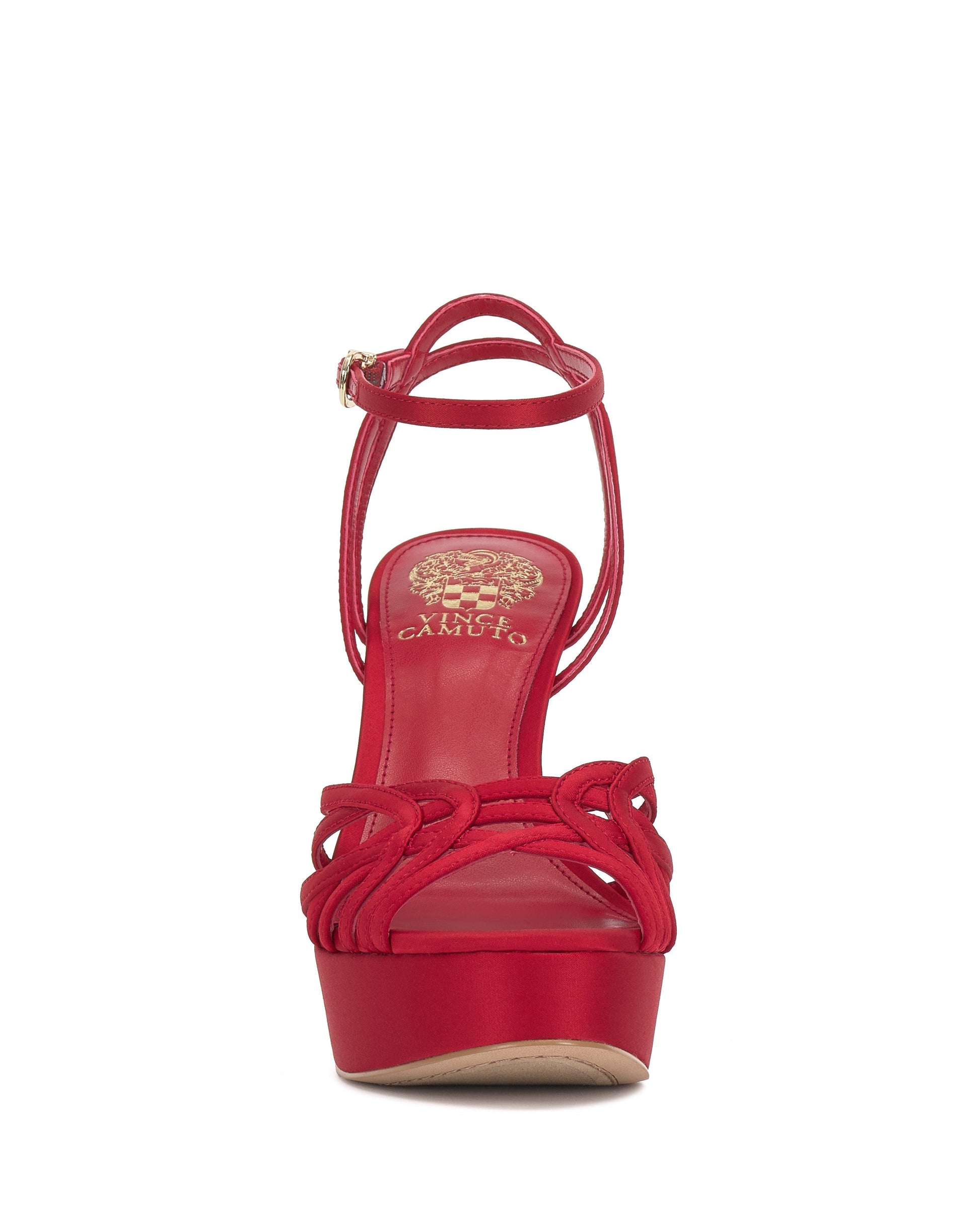 Vince Camuto Samlee Strappy Platform Sandal Flame Satin