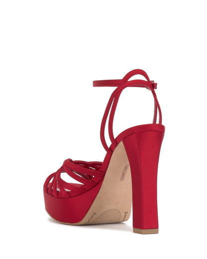 Vince Camuto Samlee Strappy Platform Sandal Flame Satin