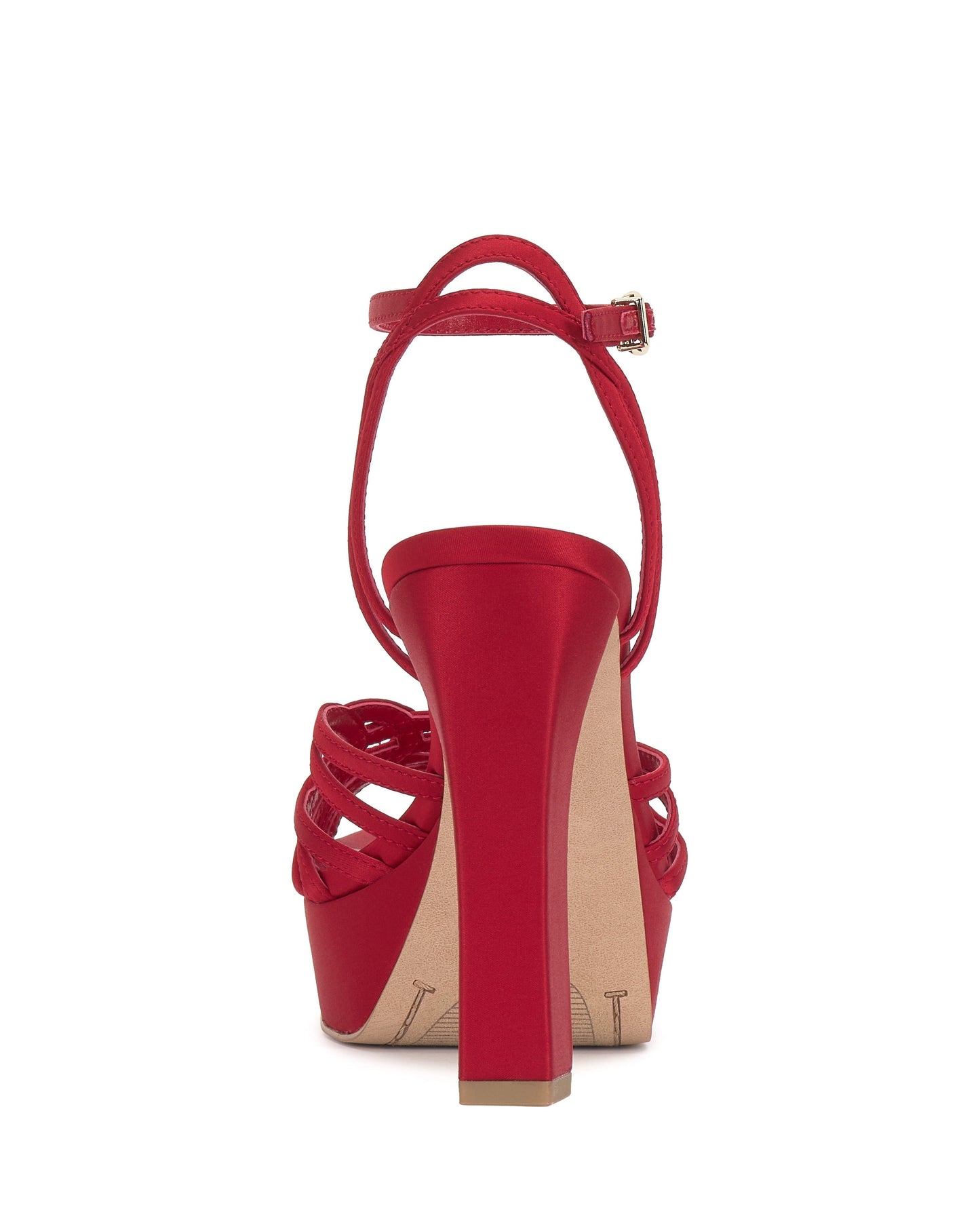 Vince Camuto Samlee Strappy Platform Sandal Flame Satin
