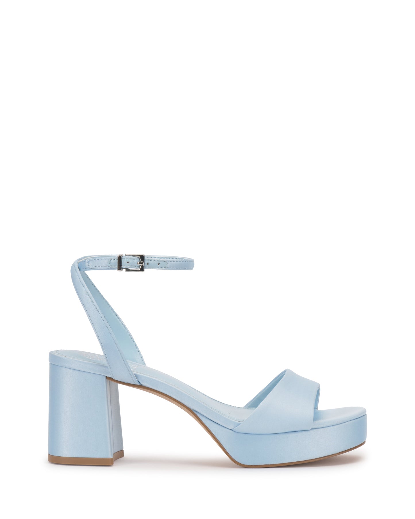 Vince Camuto Pendreya Platform Sandal Light Blue Satin