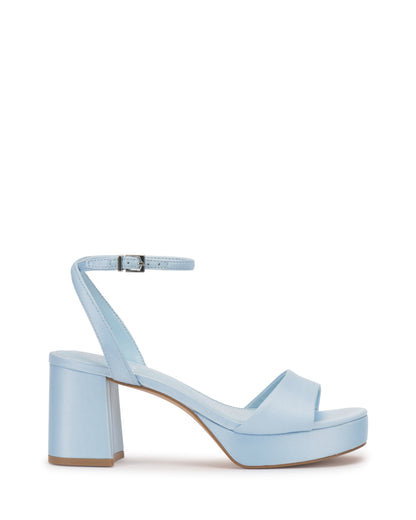 Vince Camuto Pendreya Platform Sandal Light Blue Satin