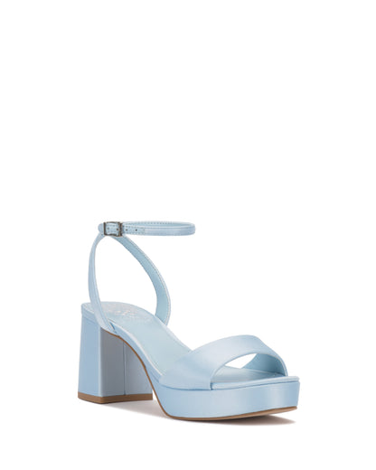 Vince Camuto Pendreya Platform Sandal Light Blue Satin