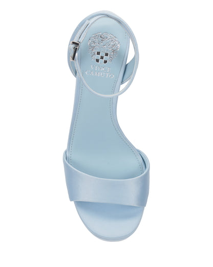 Vince Camuto Pendreya Platform Sandal Light Blue Satin