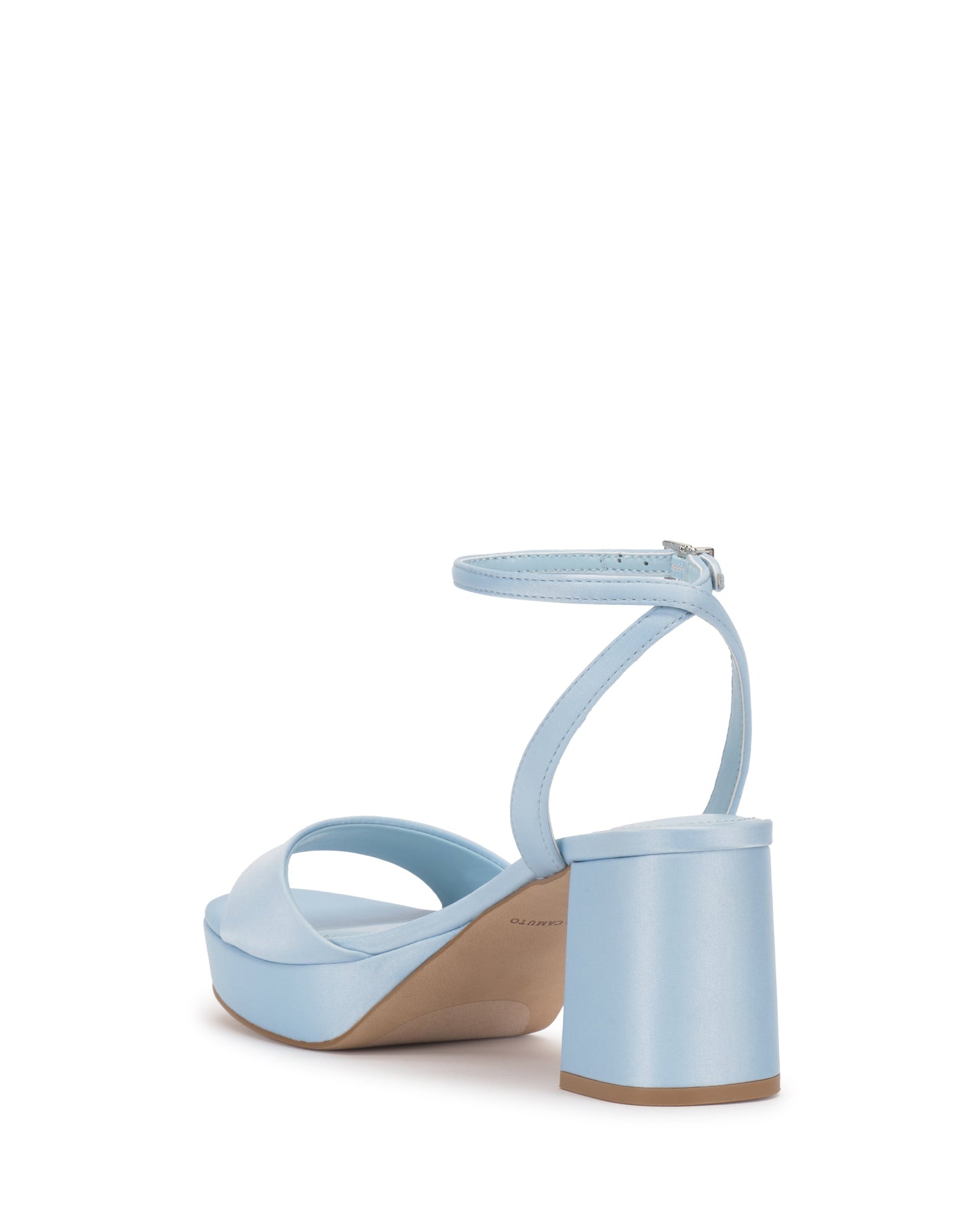 Vince Camuto Pendreya Platform Sandal Light Blue Satin