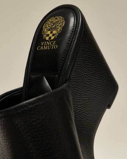 Vince Camuto Etta Wedge Sandal Black Leather