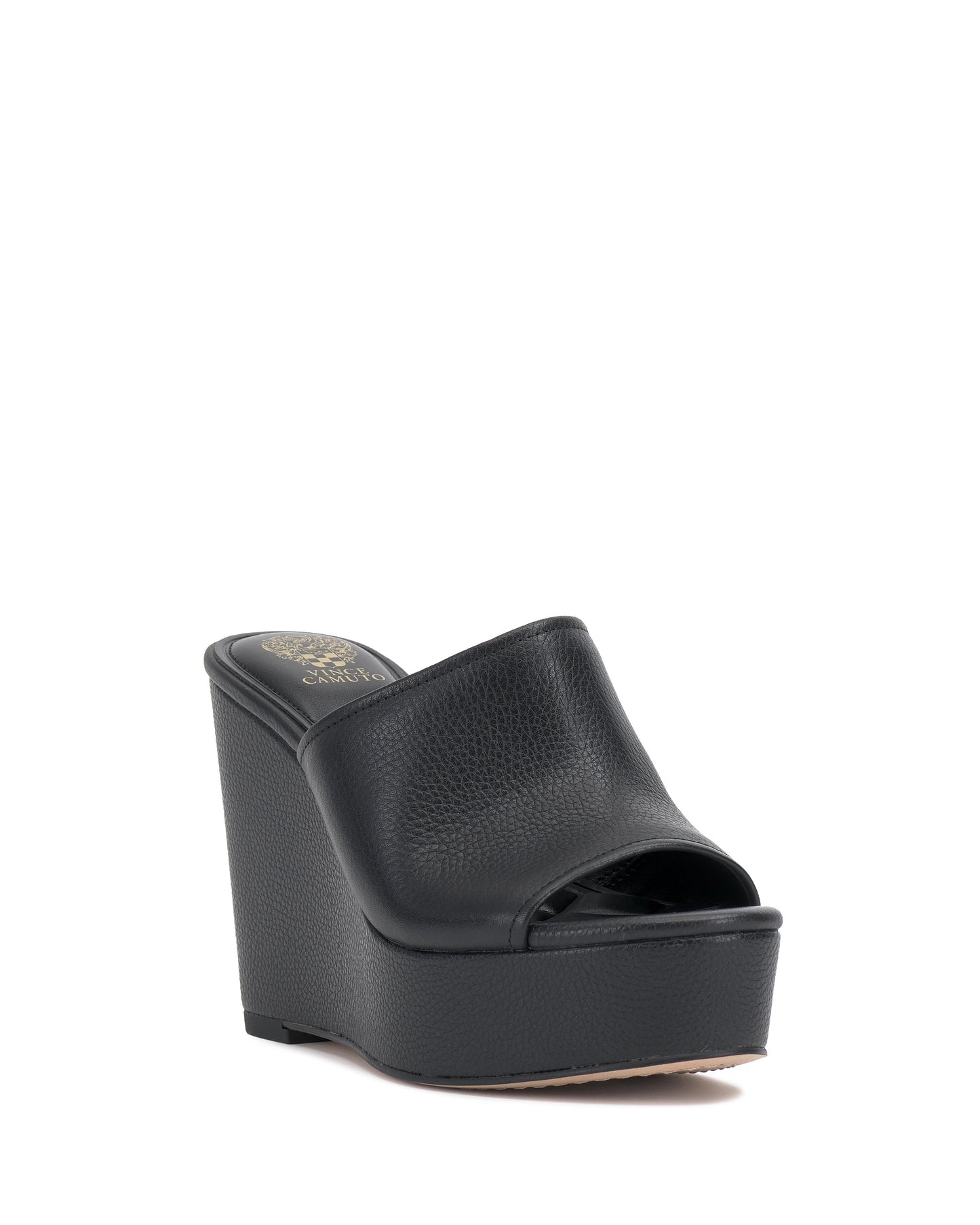 Vince Camuto Etta Wedge Sandal Black Leather