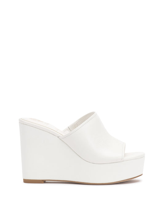 Vince Camuto Etta Wedge Sandal Bianco Leather