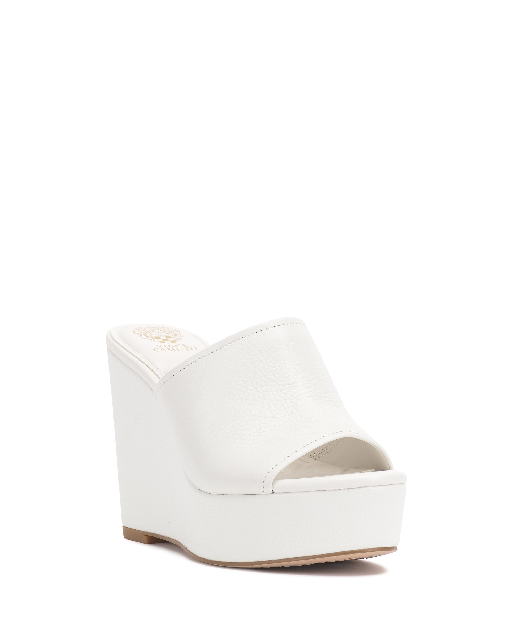 Vince Camuto Etta Wedge Sandal Bianco Leather