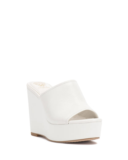 Vince Camuto Etta Wedge Sandal Bianco Leather