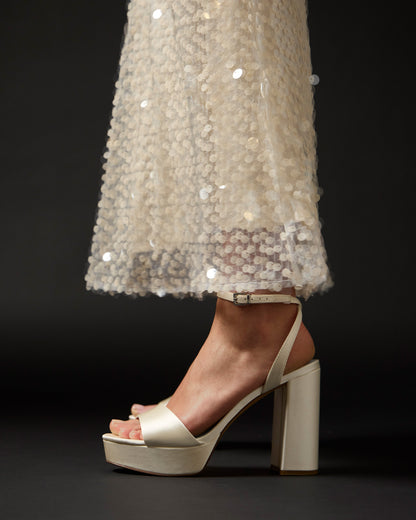 Vince Camuto Pendry Platform Sandal Milk Satin