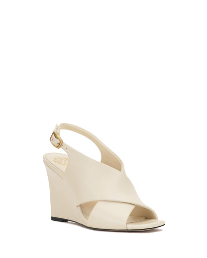 Vince Camuto Ameira Wedge Sandal Creamy White Leather