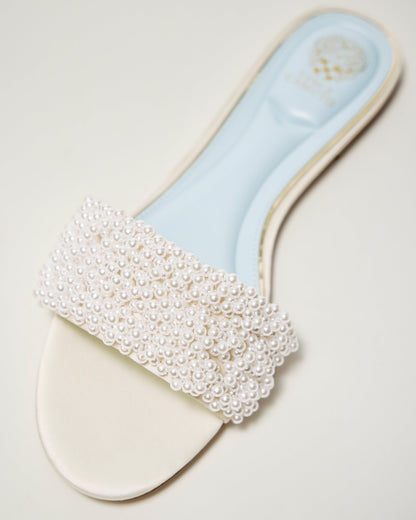 Vince Camuto Balea Beaded Sandal Milk Satin