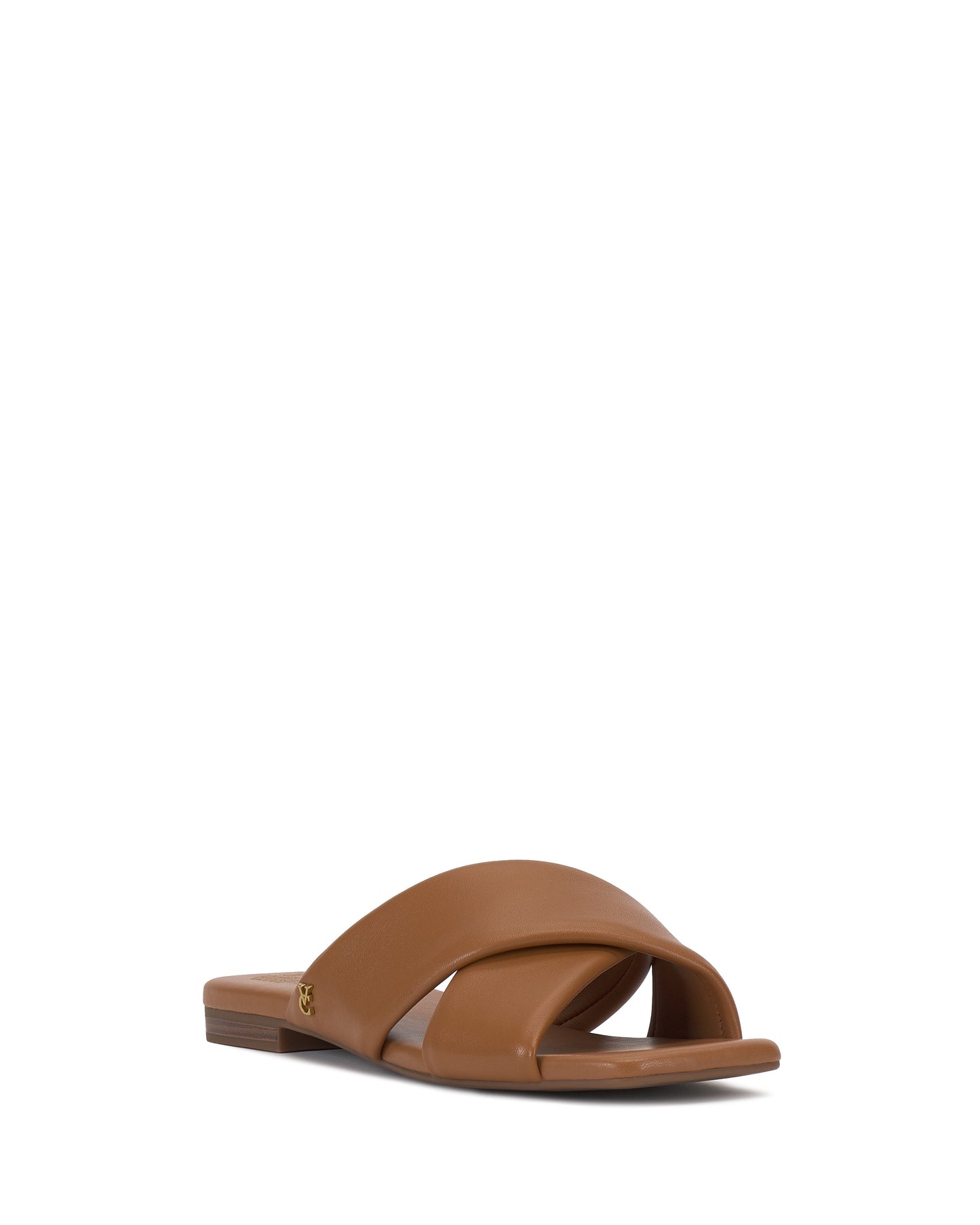 Vince Camuto Adisey Cross-Band Sandal Golden Walnut Leather