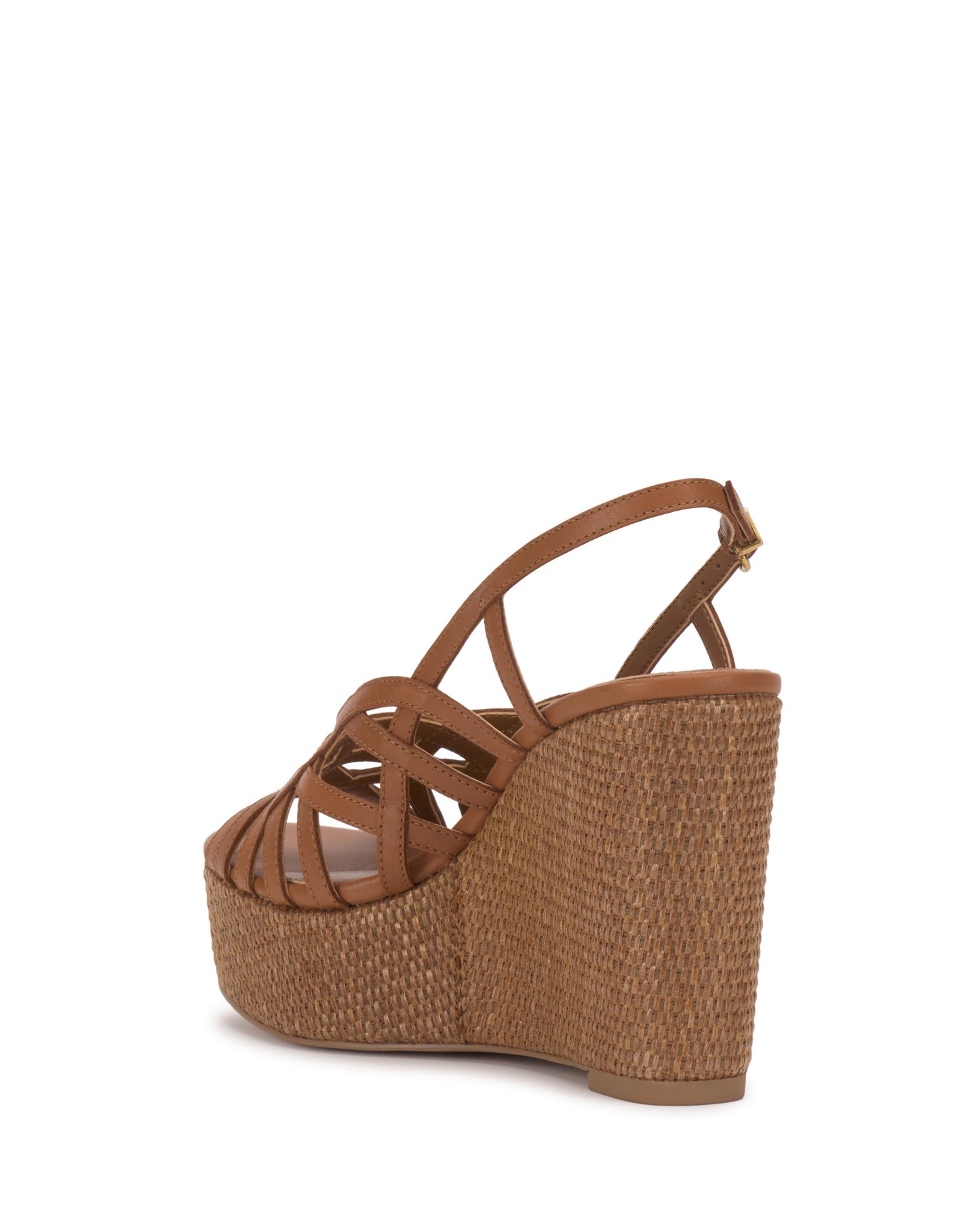 Vince Camuto Elody Wedge Sandal Golden Walnut Leather