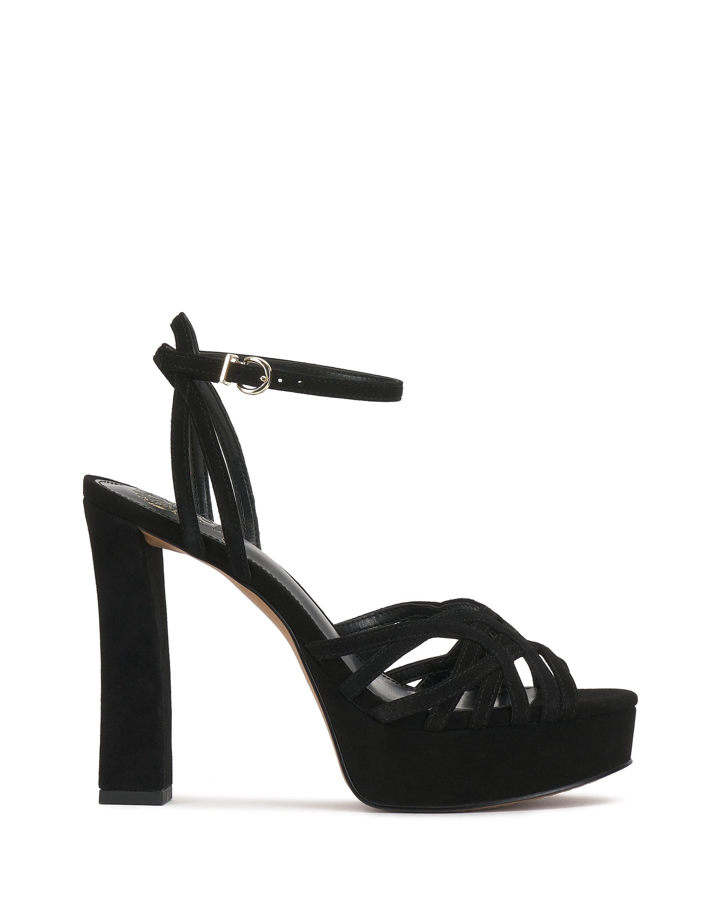Vince Camuto Samlee Strappy Platform Sandal Black Suede