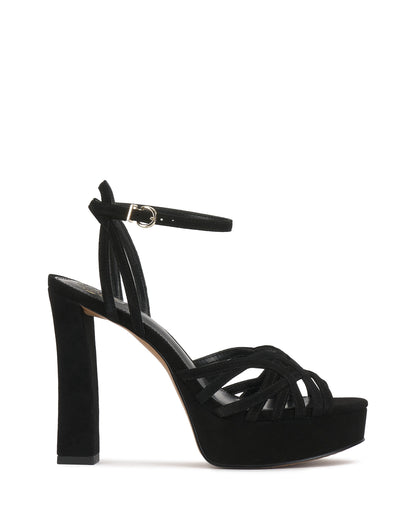 Vince Camuto Samlee Strappy Platform Sandal Black Suede