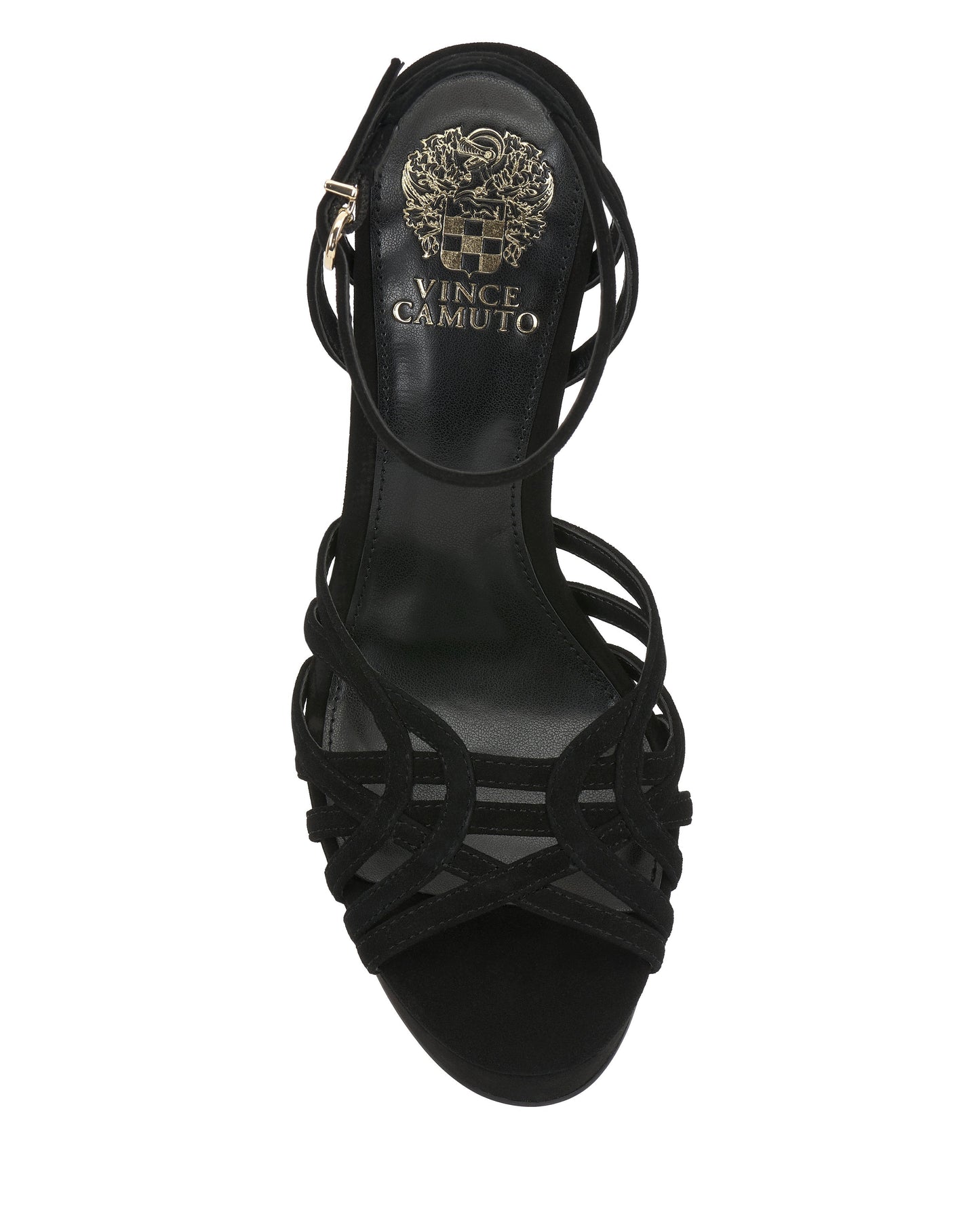 Vince Camuto Samlee Strappy Platform Sandal Black Suede