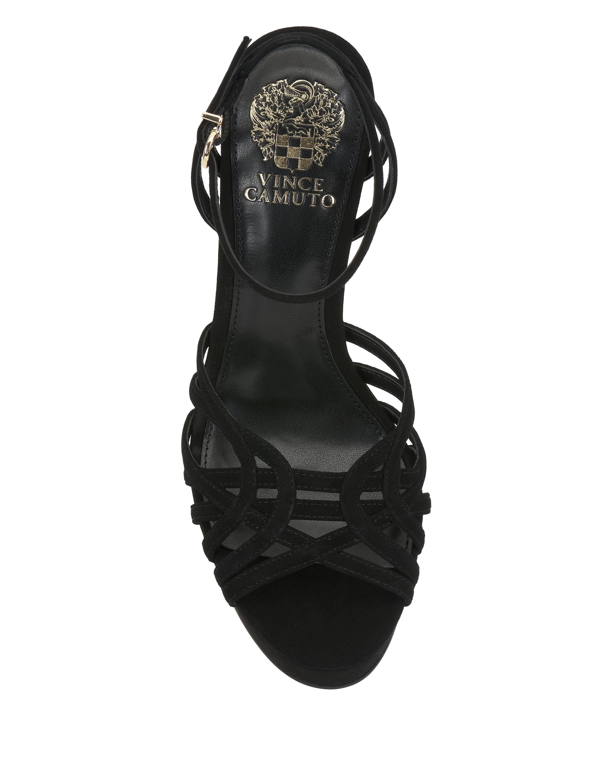Vince Camuto Samlee Strappy Platform Sandal Black Suede
