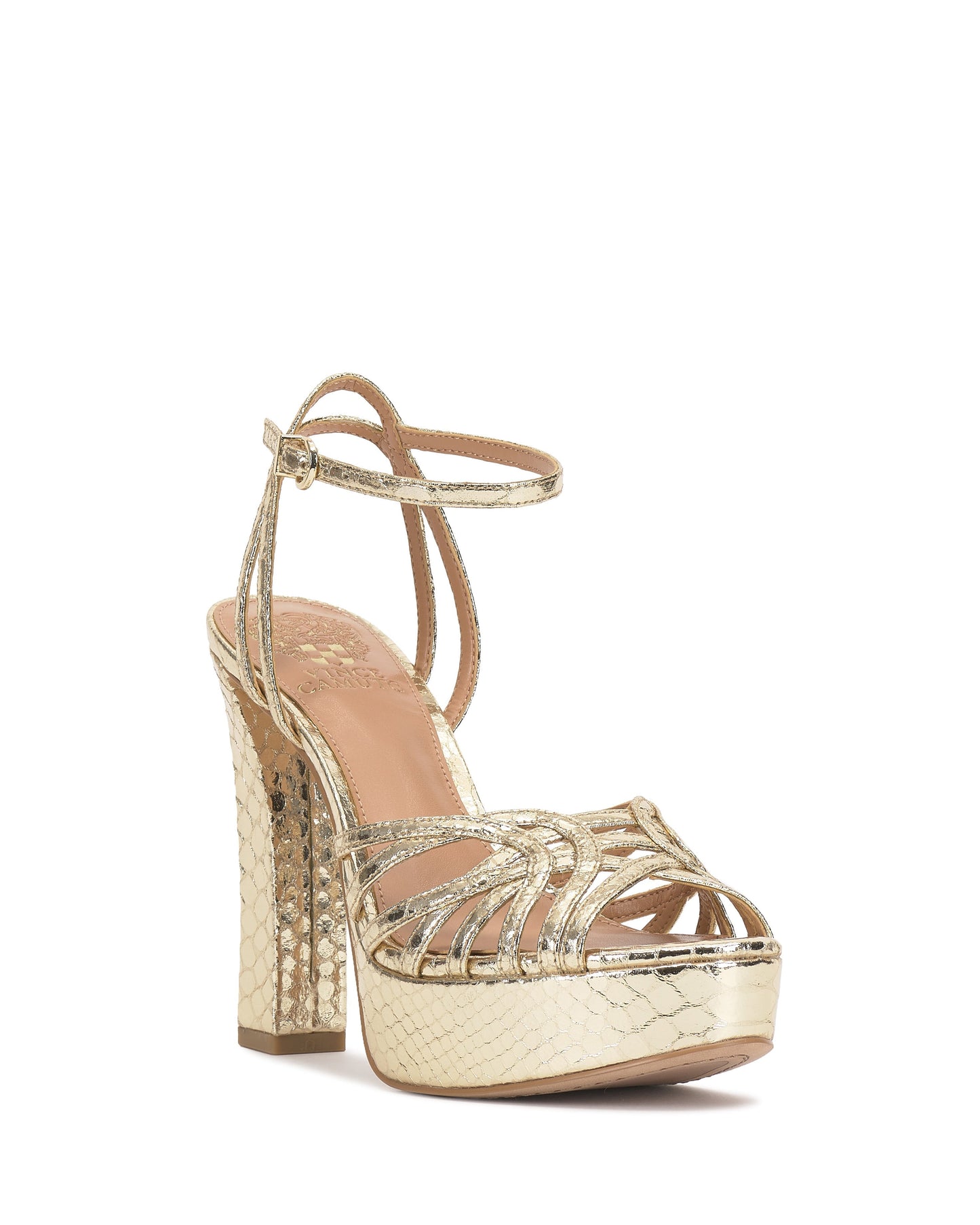 Vince Camuto Samlee Strappy Platform Sandal Gold
