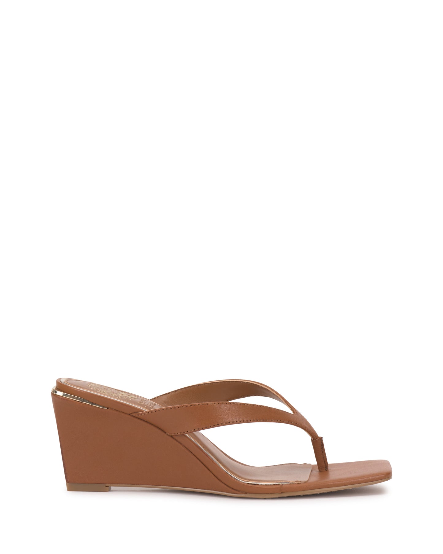Vince Camuto Cianna Wedge Sandal Golden Walnut Leather