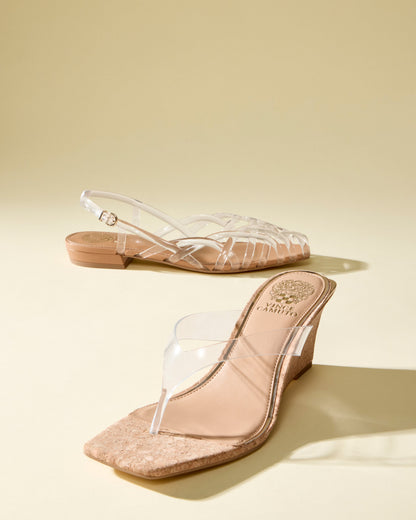 Vince Camuto Cianna Wedge Sandal Clear