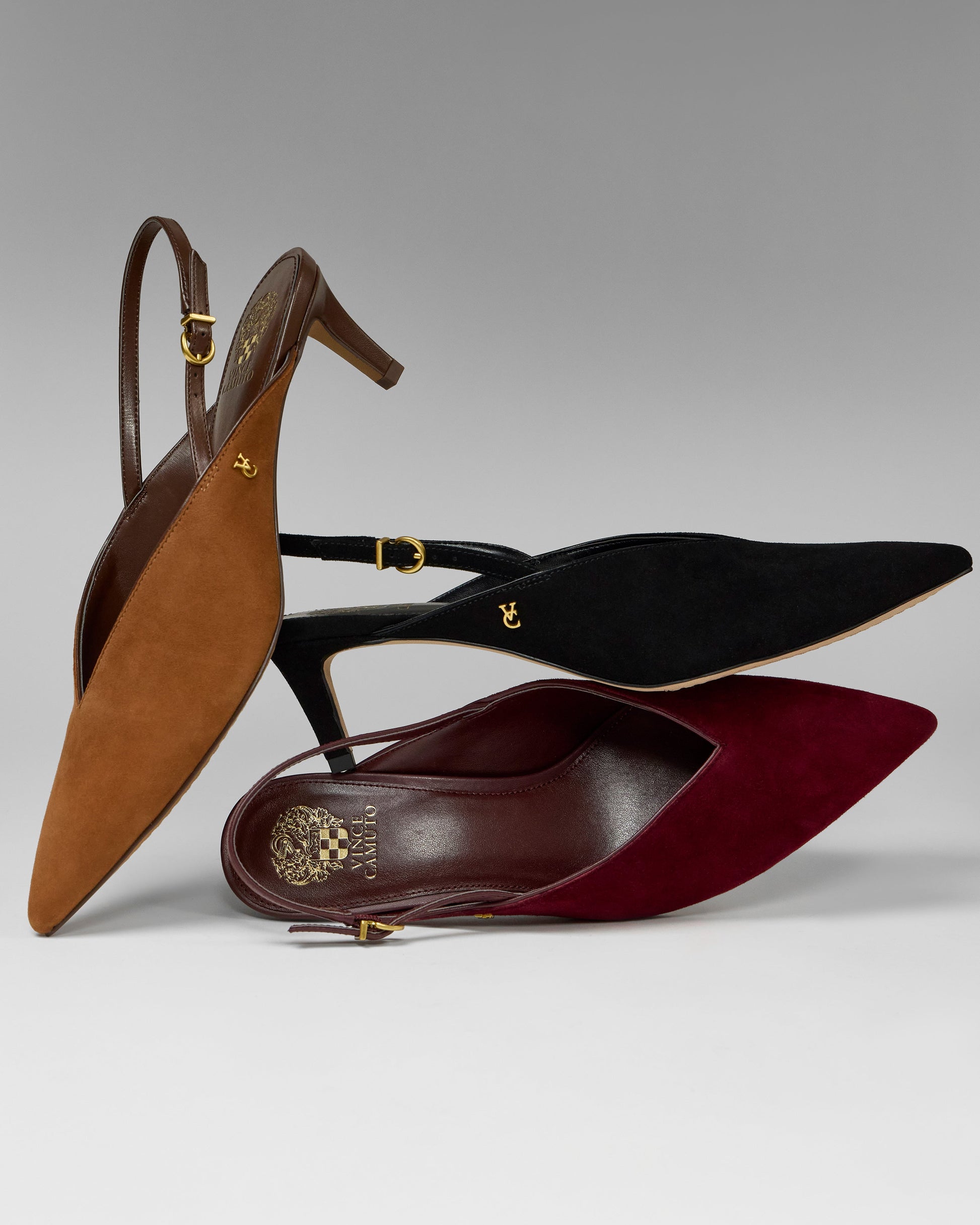 Vince Camuto Kylien Kitten Heel Pump Burnt Sugar\/Cafe Mocha Suede