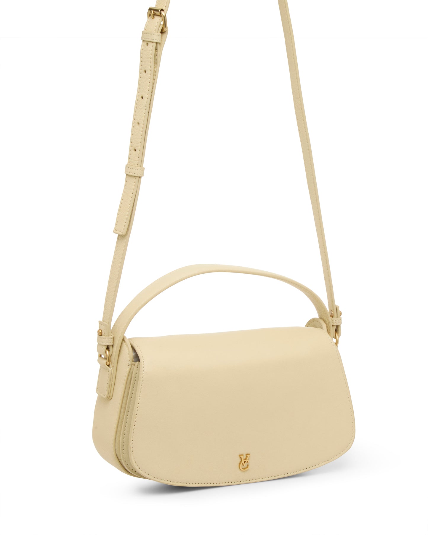 Vince Camuto Jayda Crossbody Bag Lemon Custard Leather