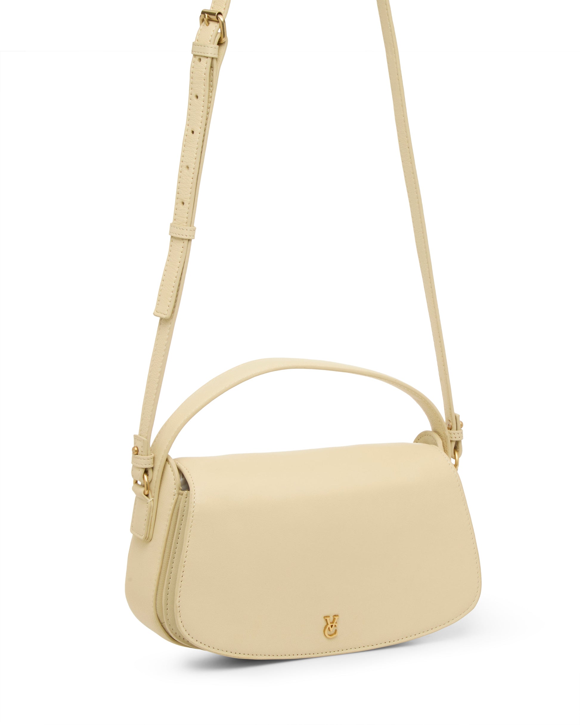 Vince Camuto Jayda Crossbody Bag Lemon Custard Leather