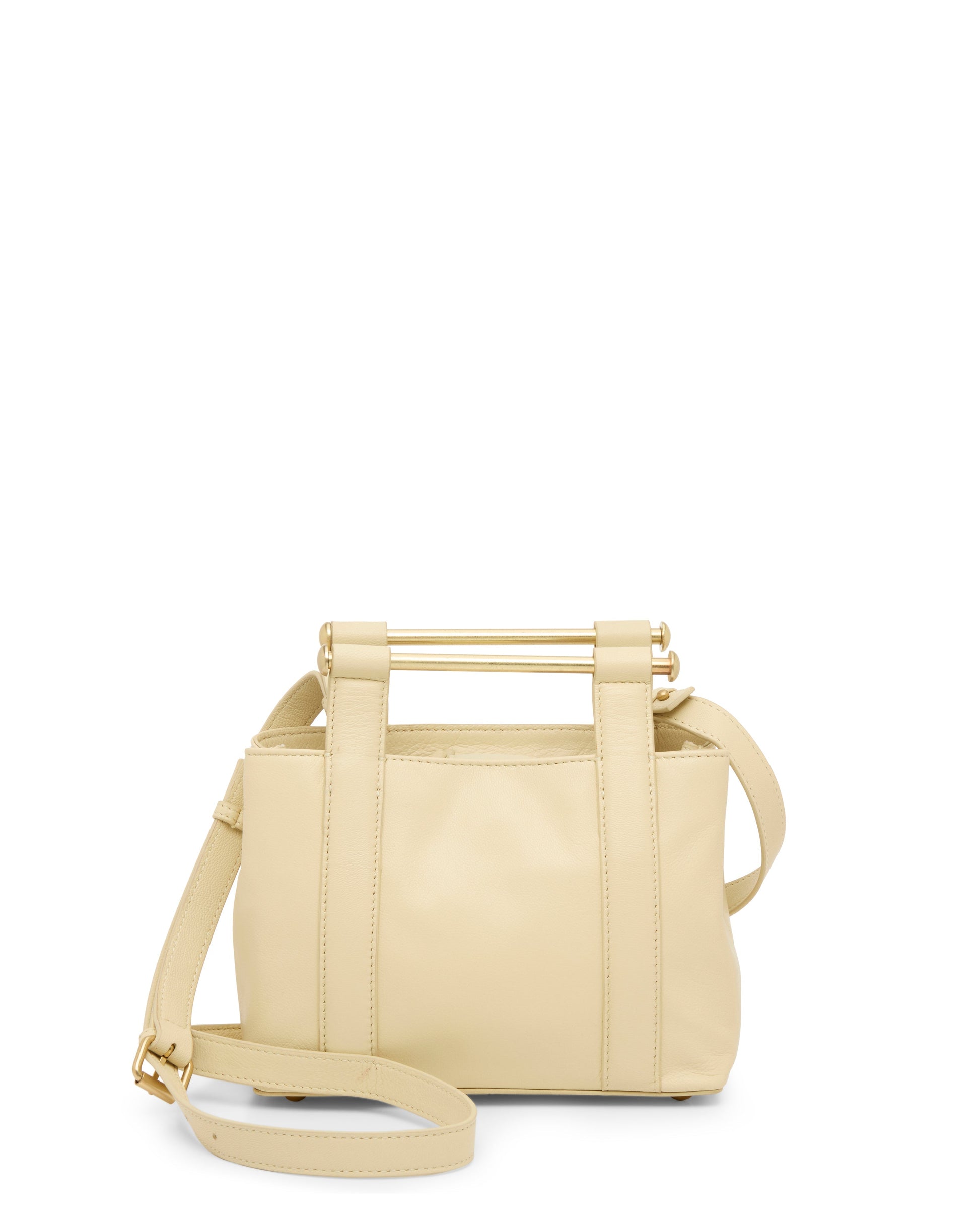 Vince Camuto Jayda Satchel Bag Lemon Custard Leather