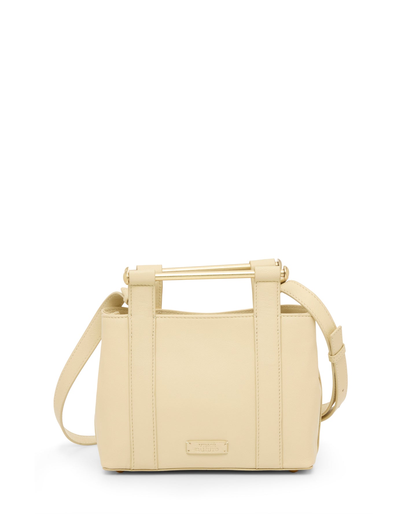 Vince Camuto Jayda Satchel Bag Lemon Custard Leather