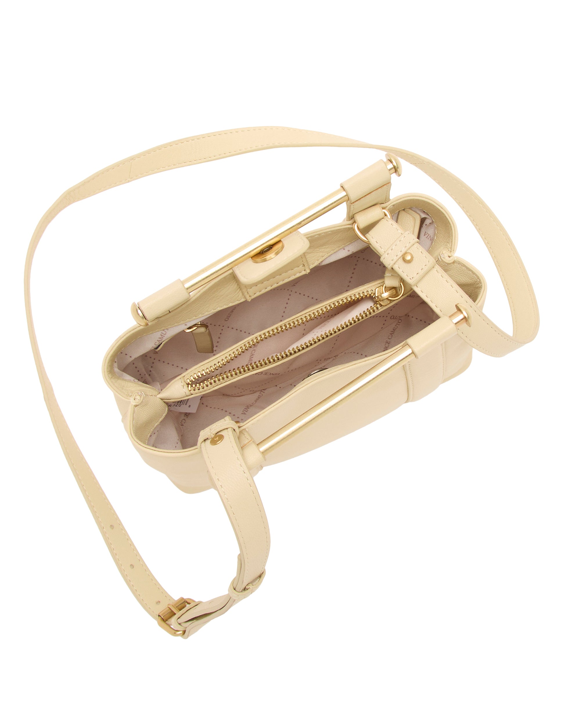 Vince Camuto Jayda Satchel Bag Lemon Custard Leather