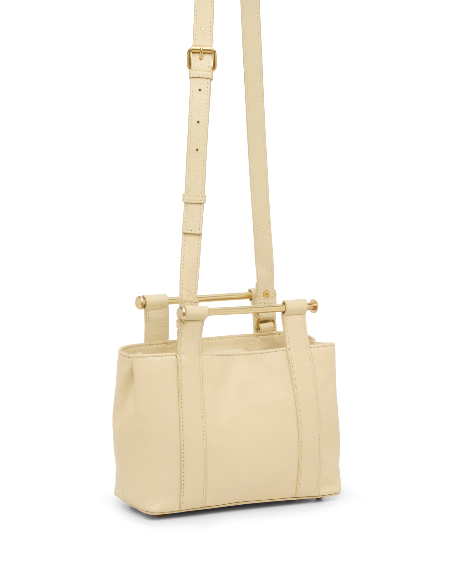 Vince Camuto Jayda Satchel Bag Lemon Custard Leather