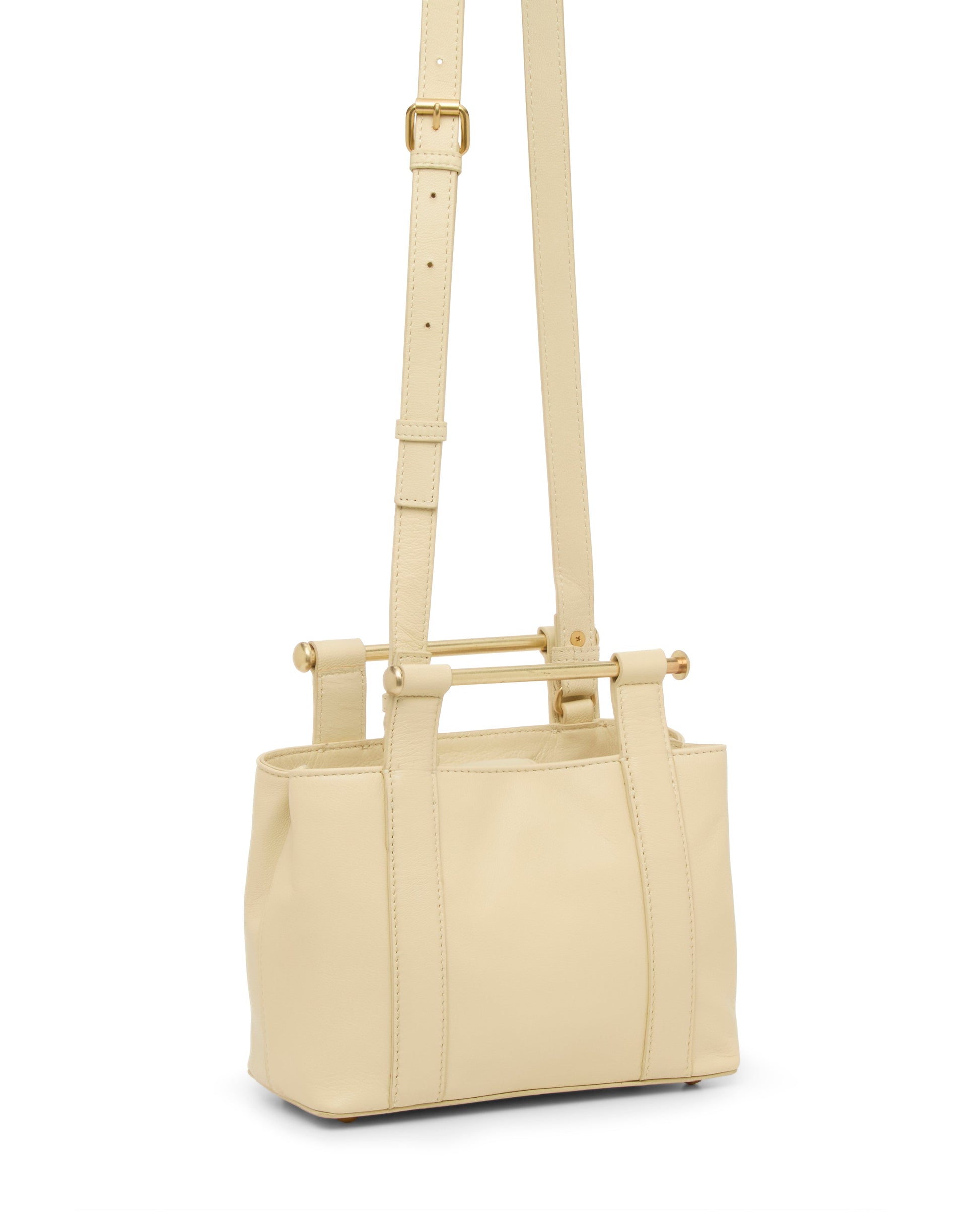 Vince Camuto Jayda Satchel Bag Lemon Custard Leather