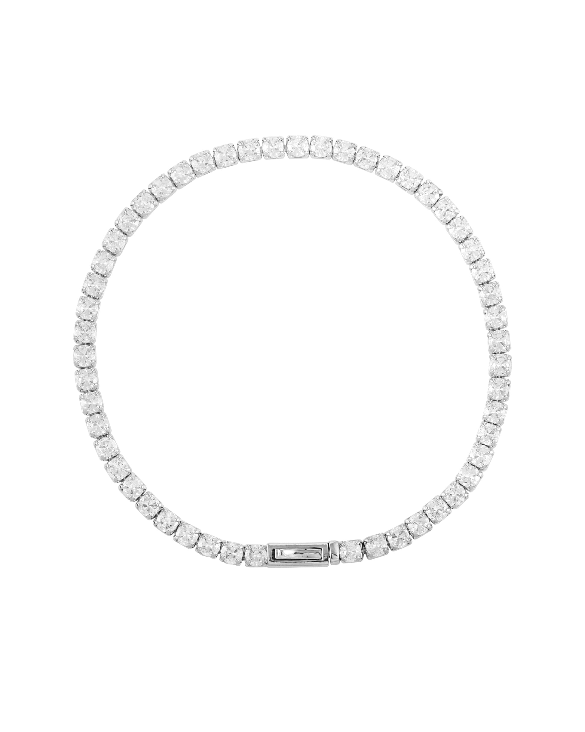 Vince Camuto Silver Color Cubic Zirconia Chain Tennis Bracelet Silver Tone