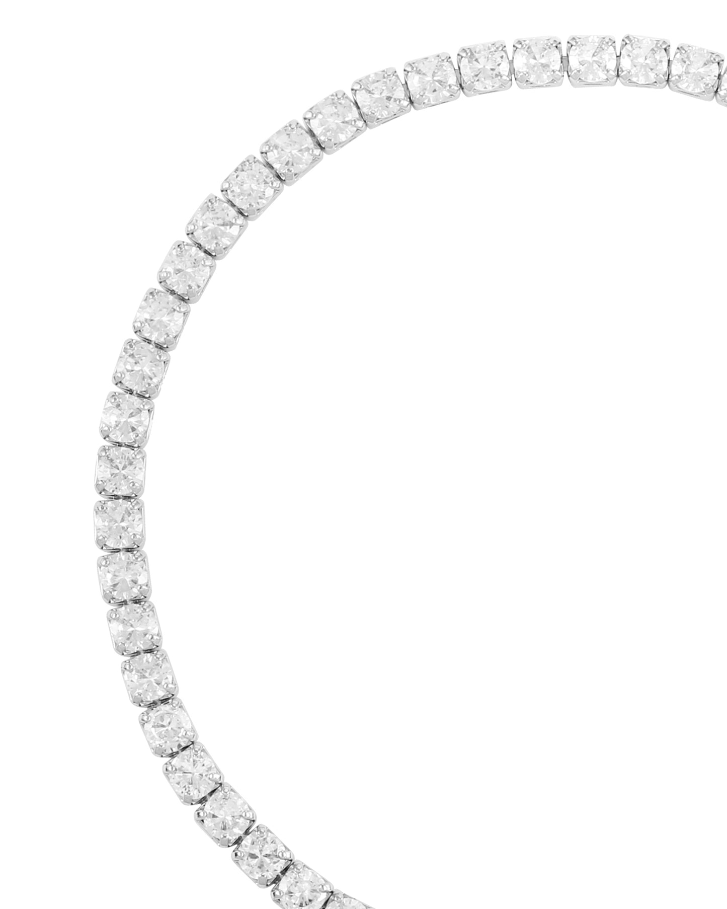 Vince Camuto Silver Color Cubic Zirconia Chain Tennis Bracelet Silver Tone