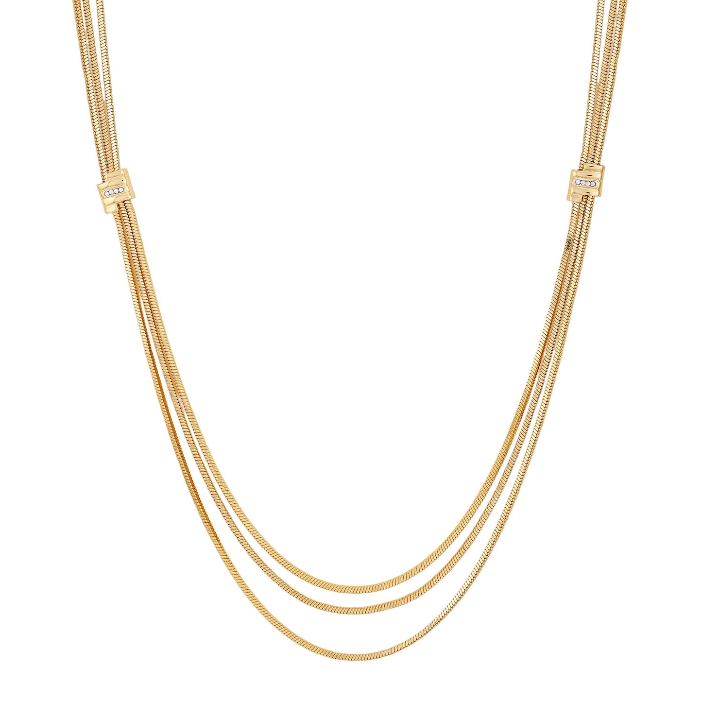 Vince Camuto Multi Strand Goldtone Necklace Two Tone