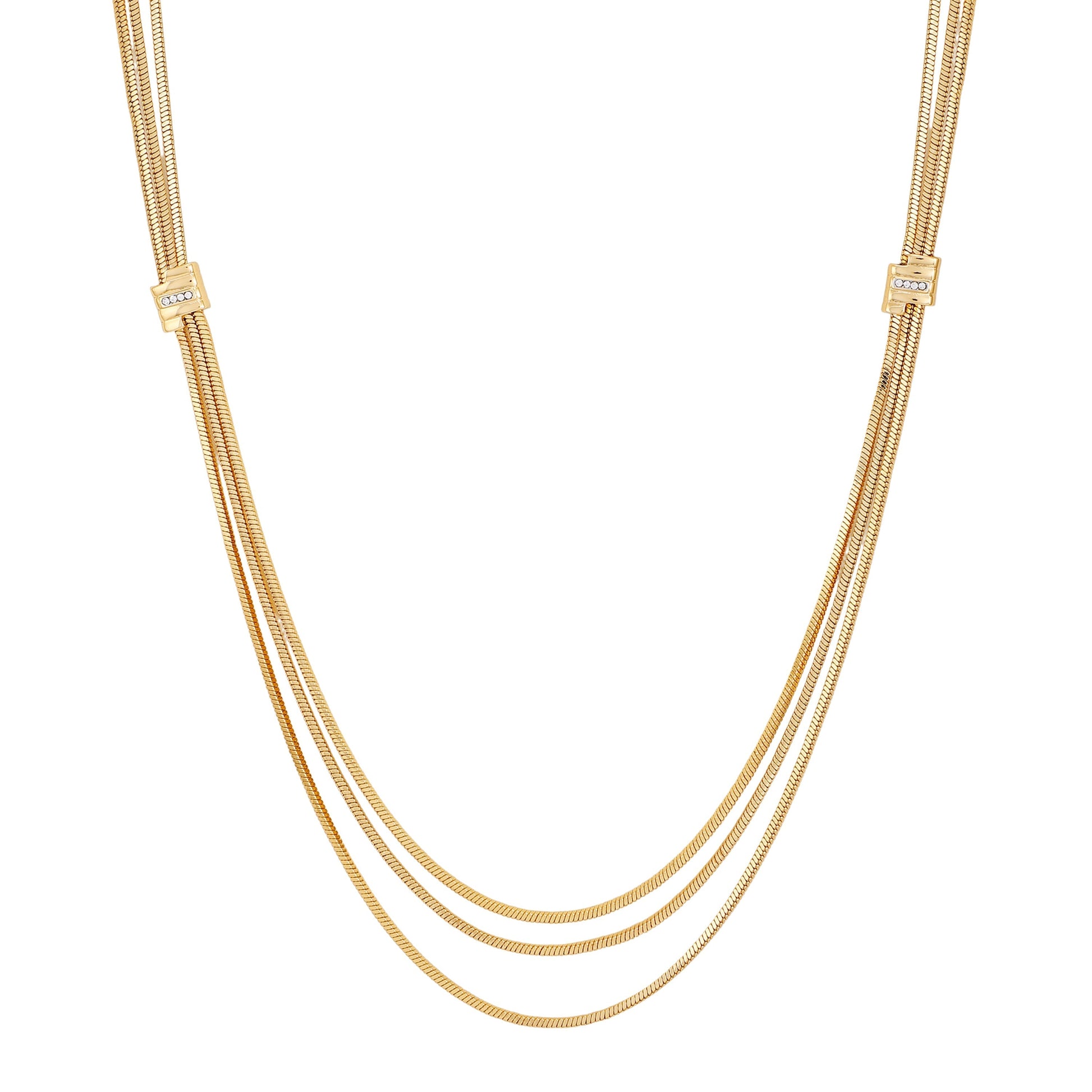 Vince Camuto Multi Strand Goldtone Necklace Two Tone