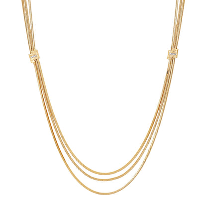 Vince Camuto Multi Strand Goldtone Necklace Two Tone