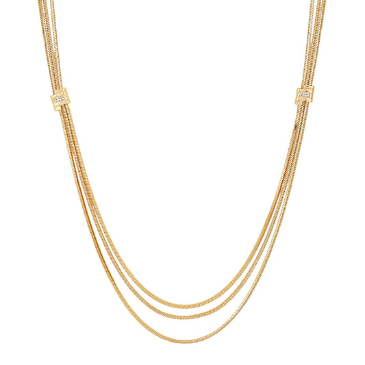 Vince Camuto Multi Strand Goldtone Necklace Two Tone