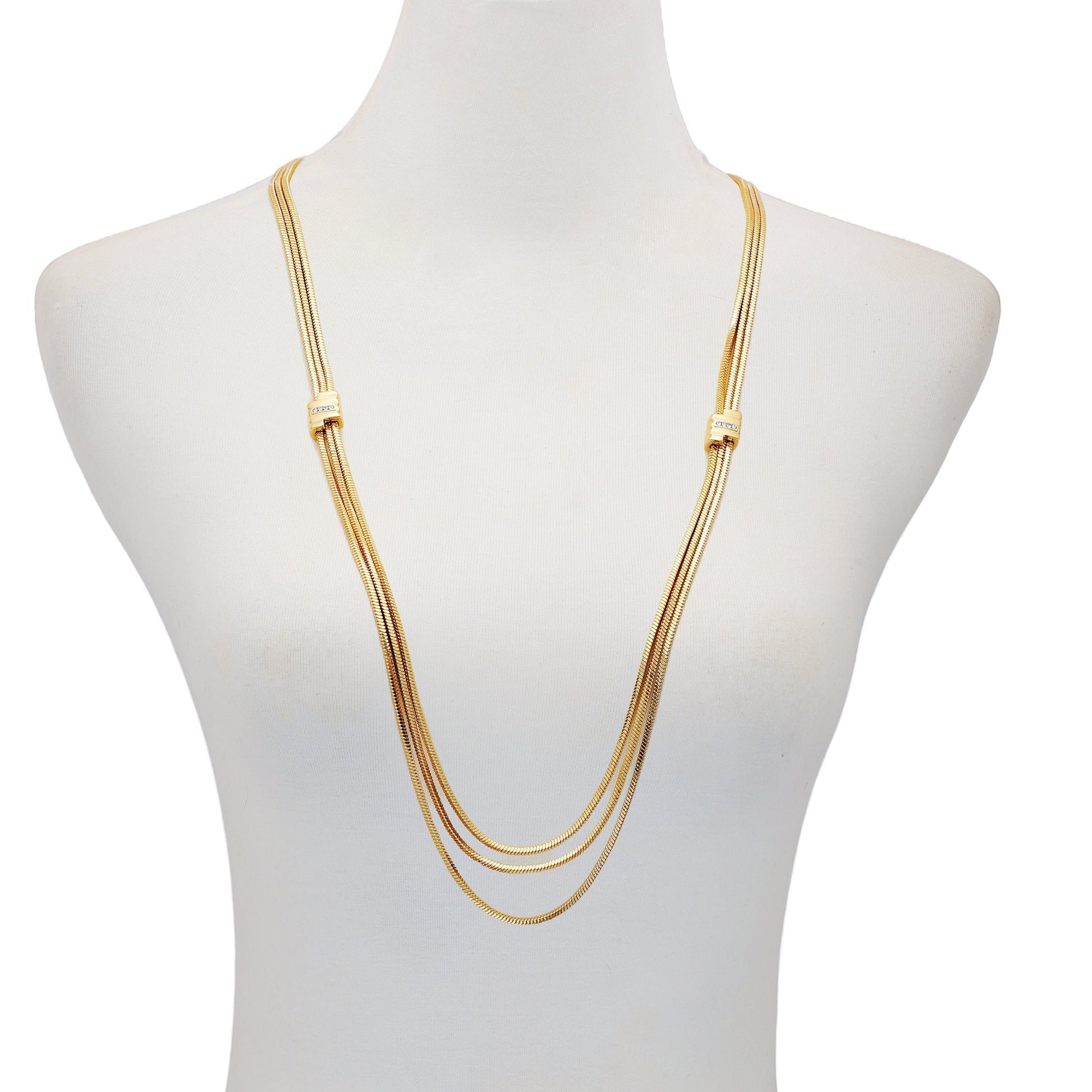 Vince Camuto Multi Strand Goldtone Necklace Two Tone