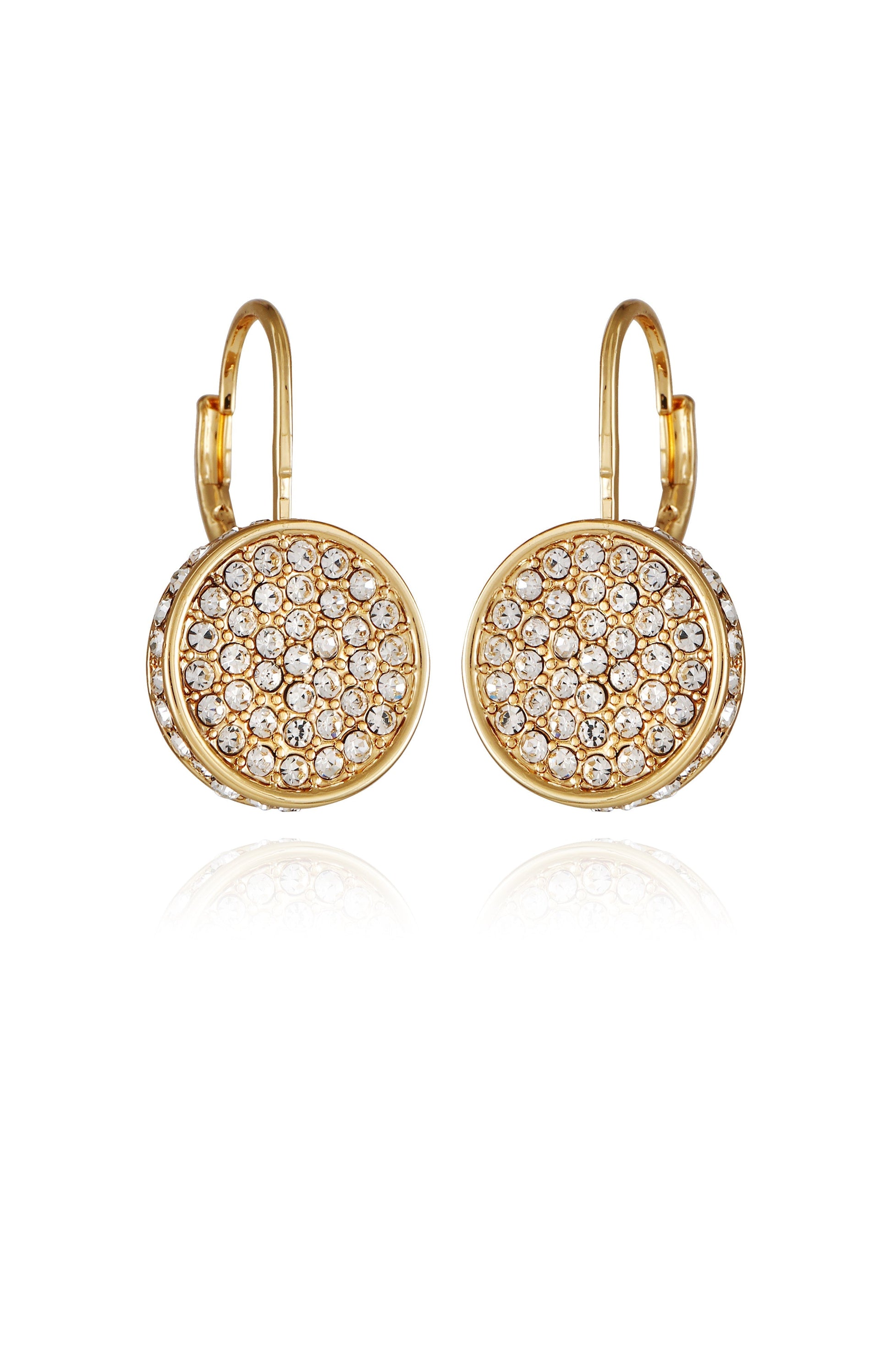 Vince Camuto Pave Goldtone Drop Earrings Gold Tone