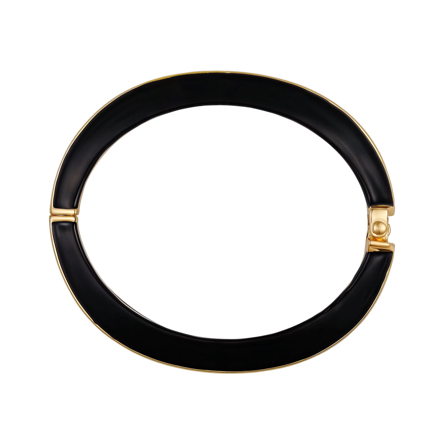 Vince Camuto Hinged Cuff Bracelet Black Gold Tone