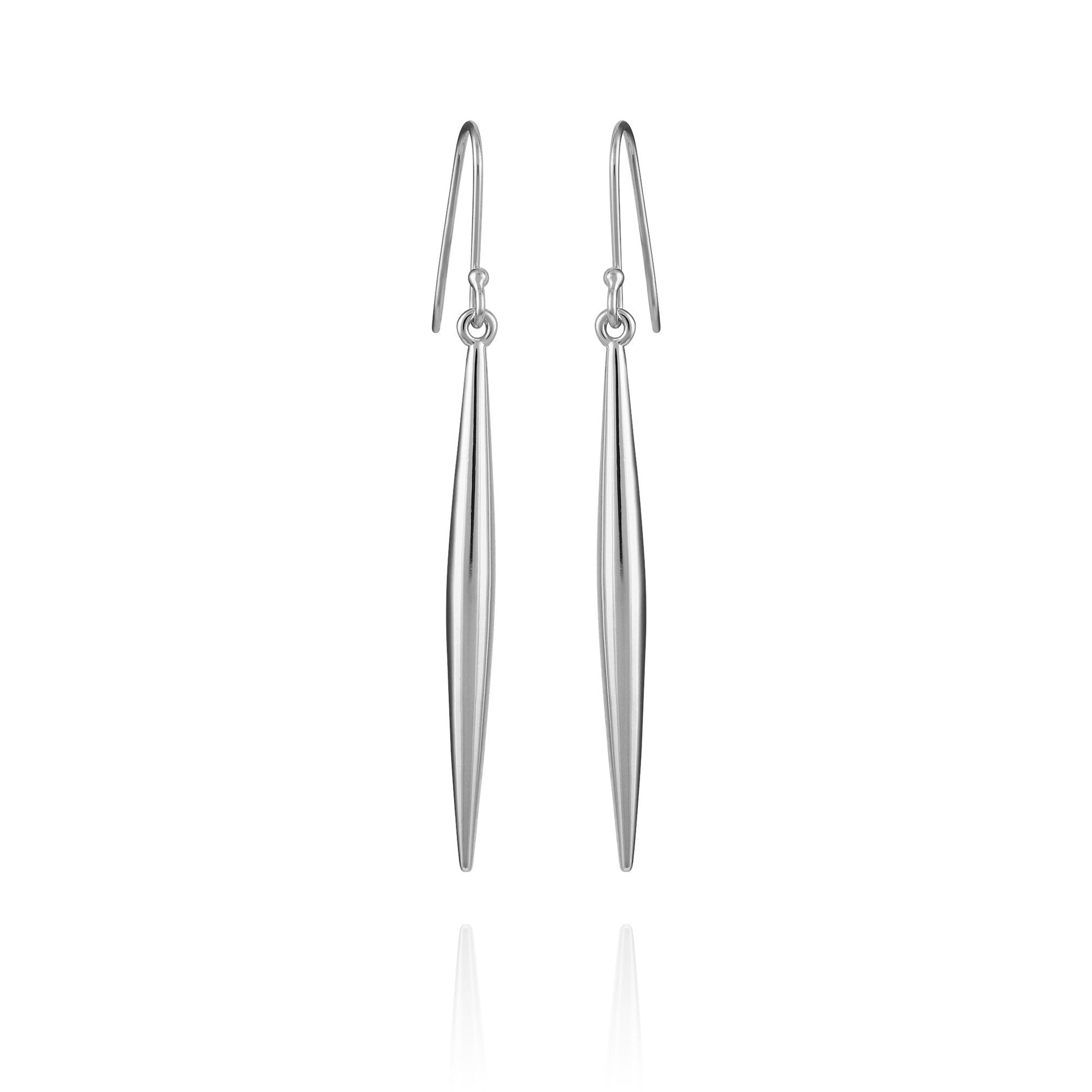 Vince Camuto Linear Spear Drop Earrings Silver Tone