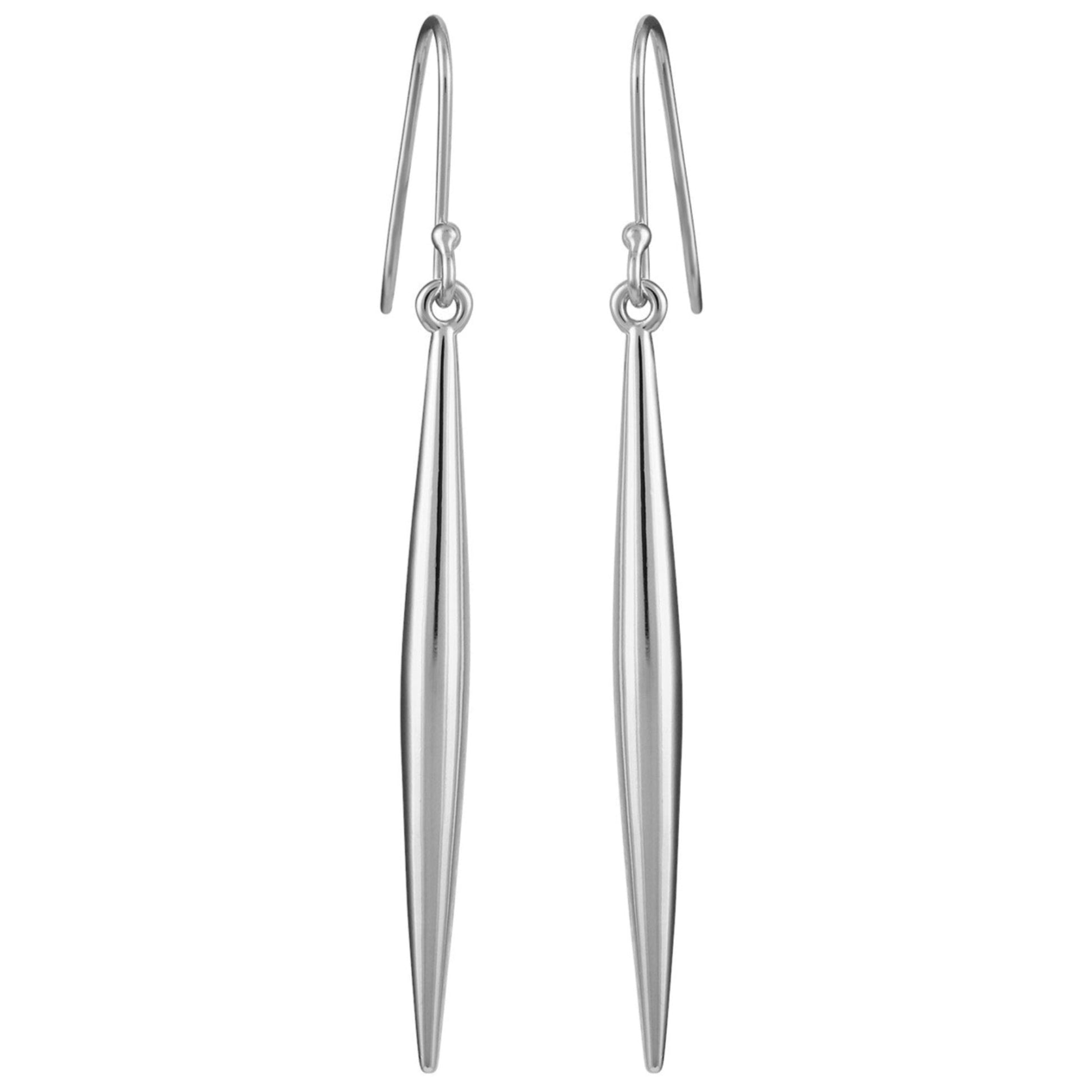 Vince Camuto Linear Spear Drop Earrings Silver Tone