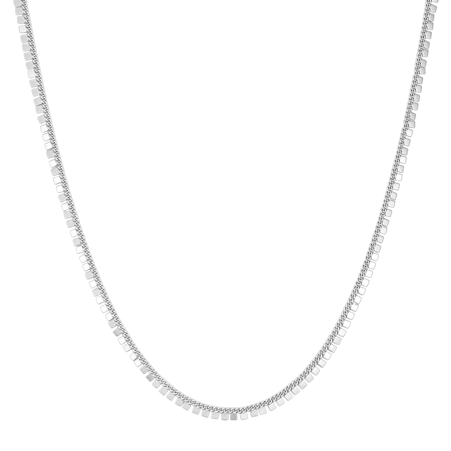 Vince Camuto Geometric Chain Necklace Silver Tone