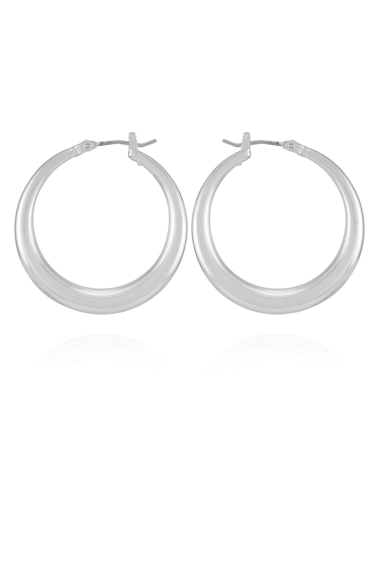 Vince Camuto Classic Silvertone Hoop Earrings Silver Tone