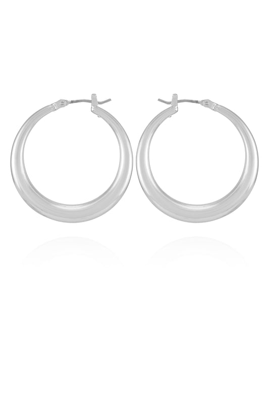 Vince Camuto Classic Silvertone Hoop Earrings Silver Tone
