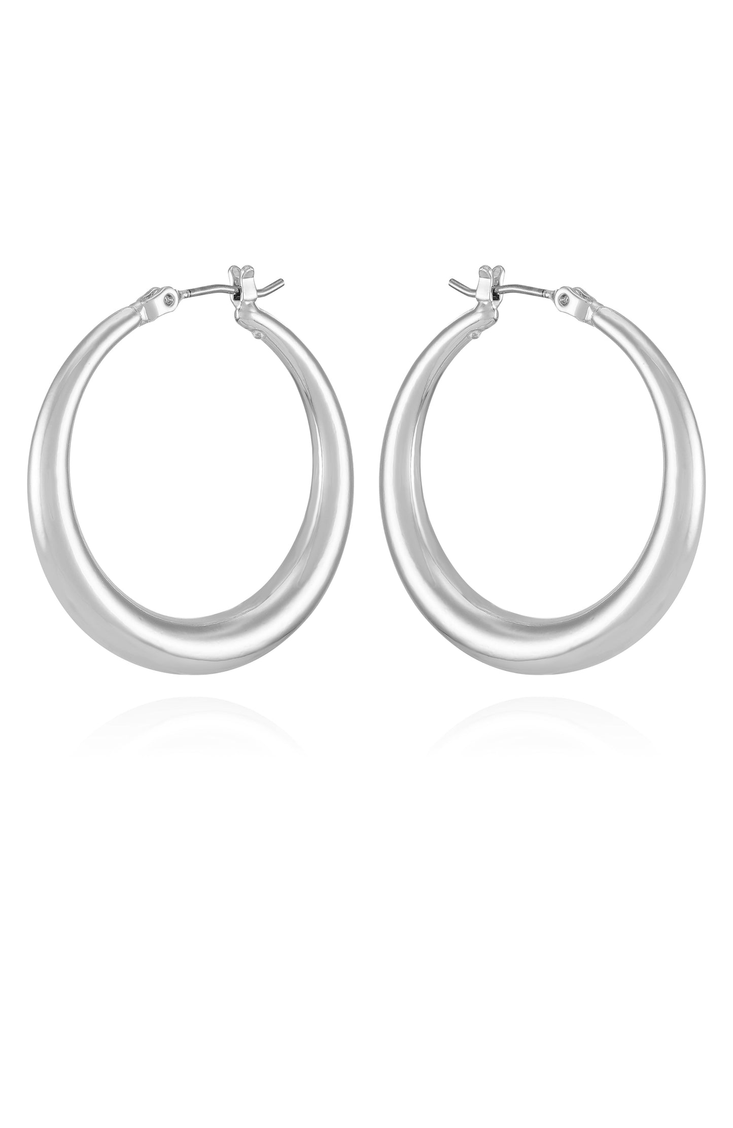 Vince Camuto Classic Silvertone Hoop Earrings Silver Tone