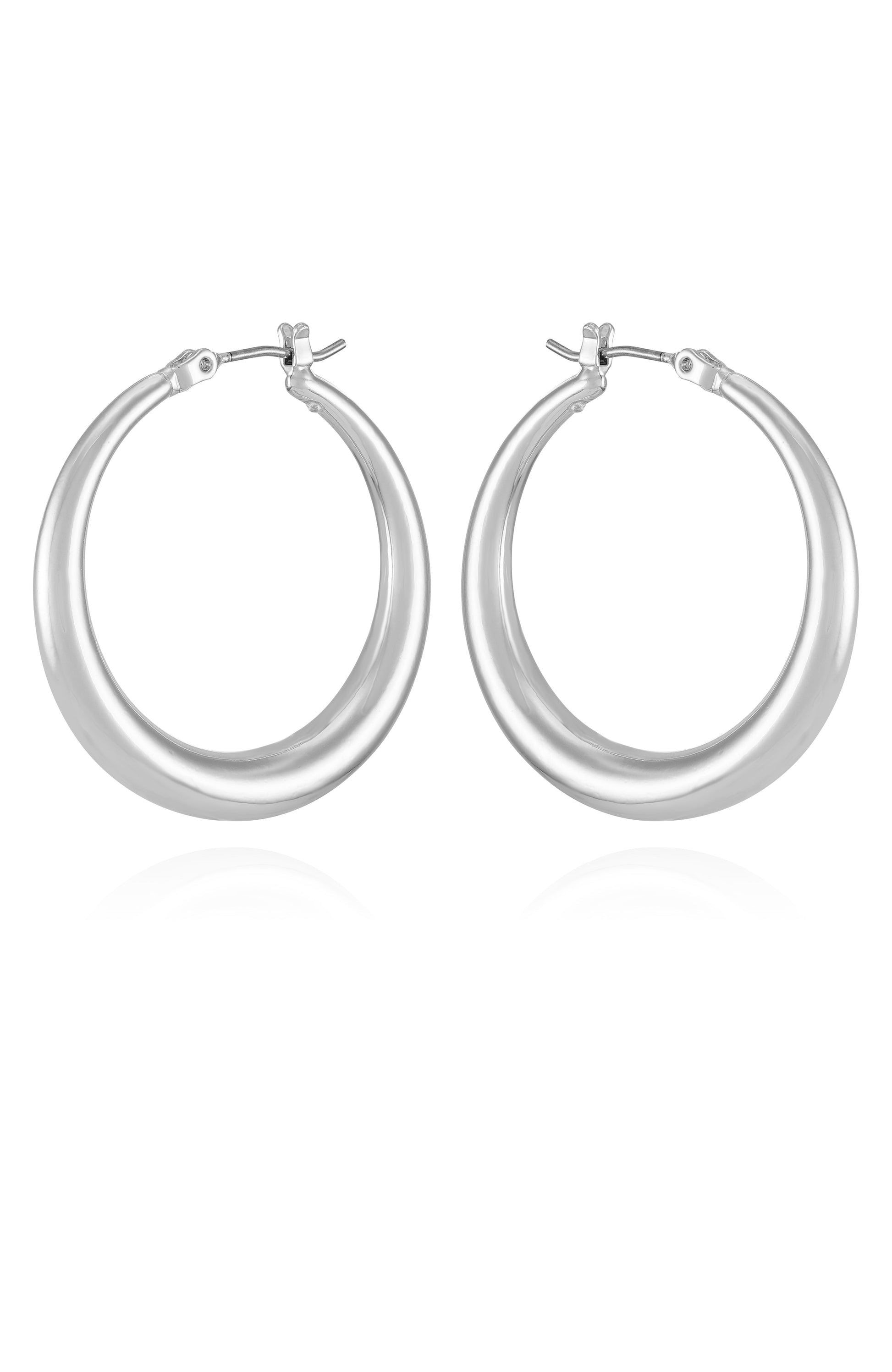 Vince Camuto Classic Silvertone Hoop Earrings Silver Tone